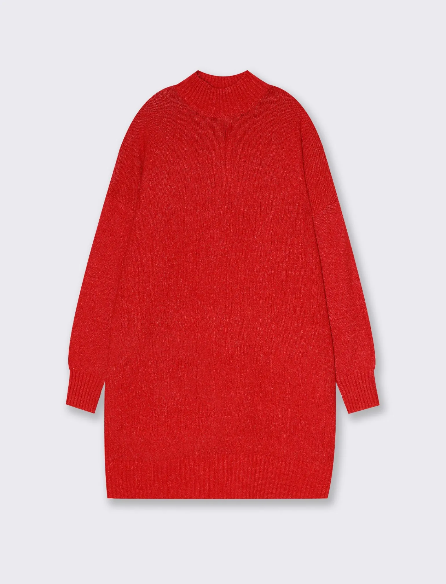 Donna Piazza Italia Donna | Abiti E Tute<Vestito corto maxipullover mezzo collo e manica lunga - Rosso