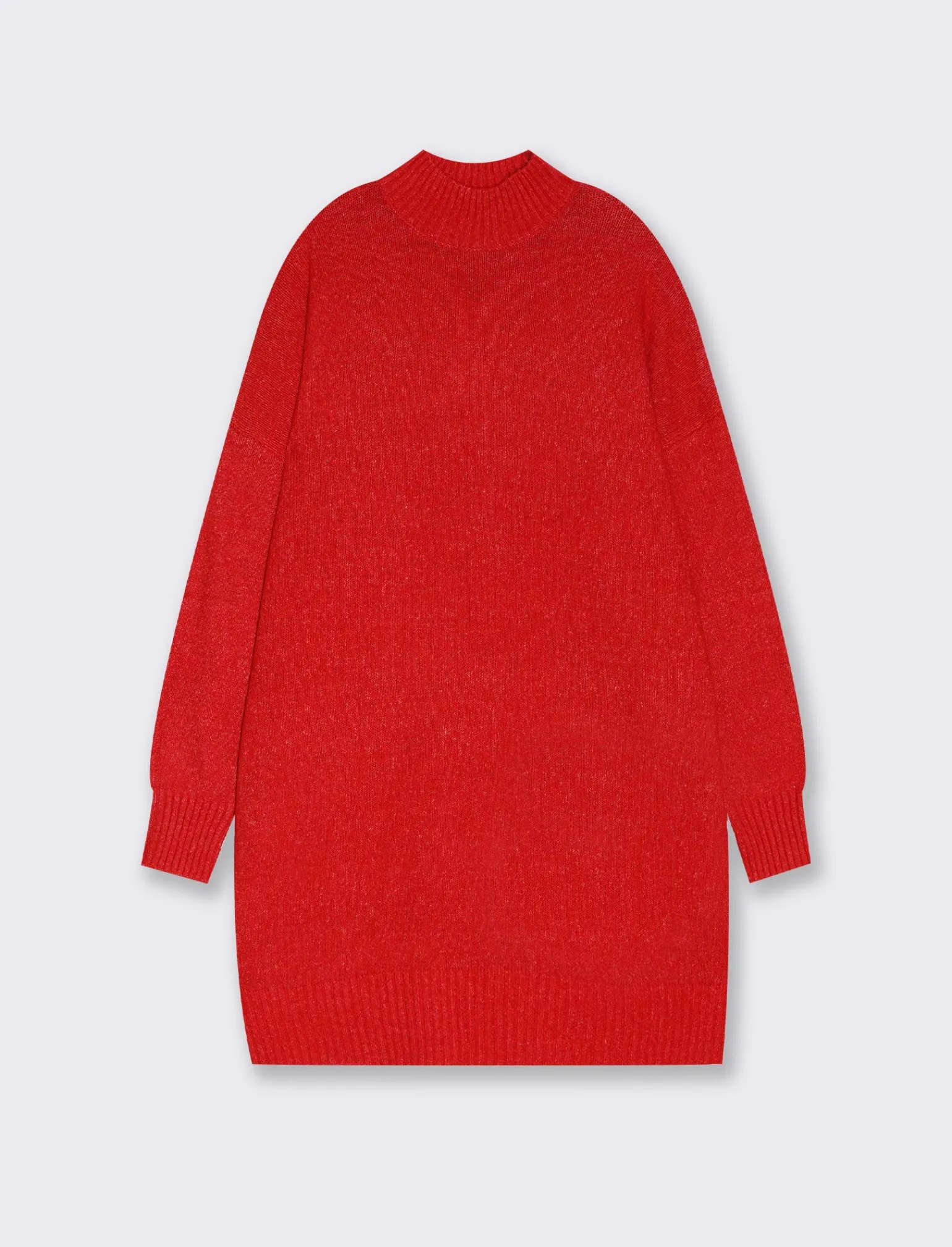 Donna Piazza Italia Donna | Abiti E Tute<Vestito corto maxipullover mezzo collo e manica lunga - Rosso