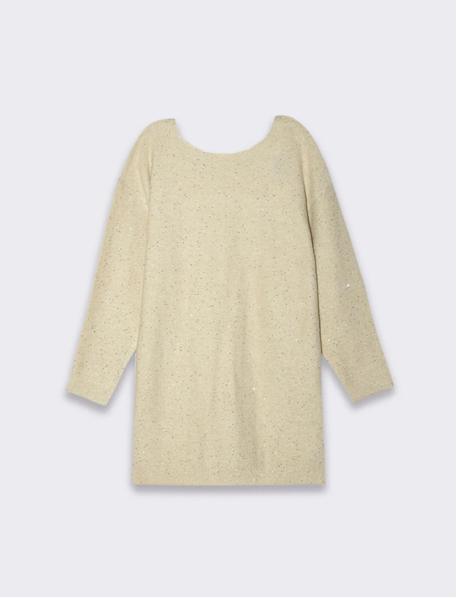 Donna Piazza Italia Donna | Abiti E Tute<Vestito maxipullover con filato di pailletes scollatura a V profonda sulla schiena - Avorio