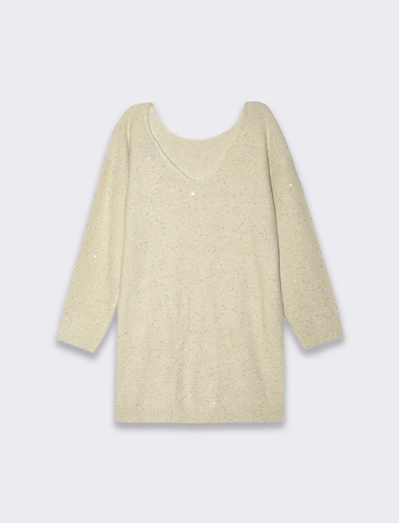 Donna Piazza Italia Donna | Abiti E Tute<Vestito maxipullover con filato di pailletes scollatura a V profonda sulla schiena - Avorio